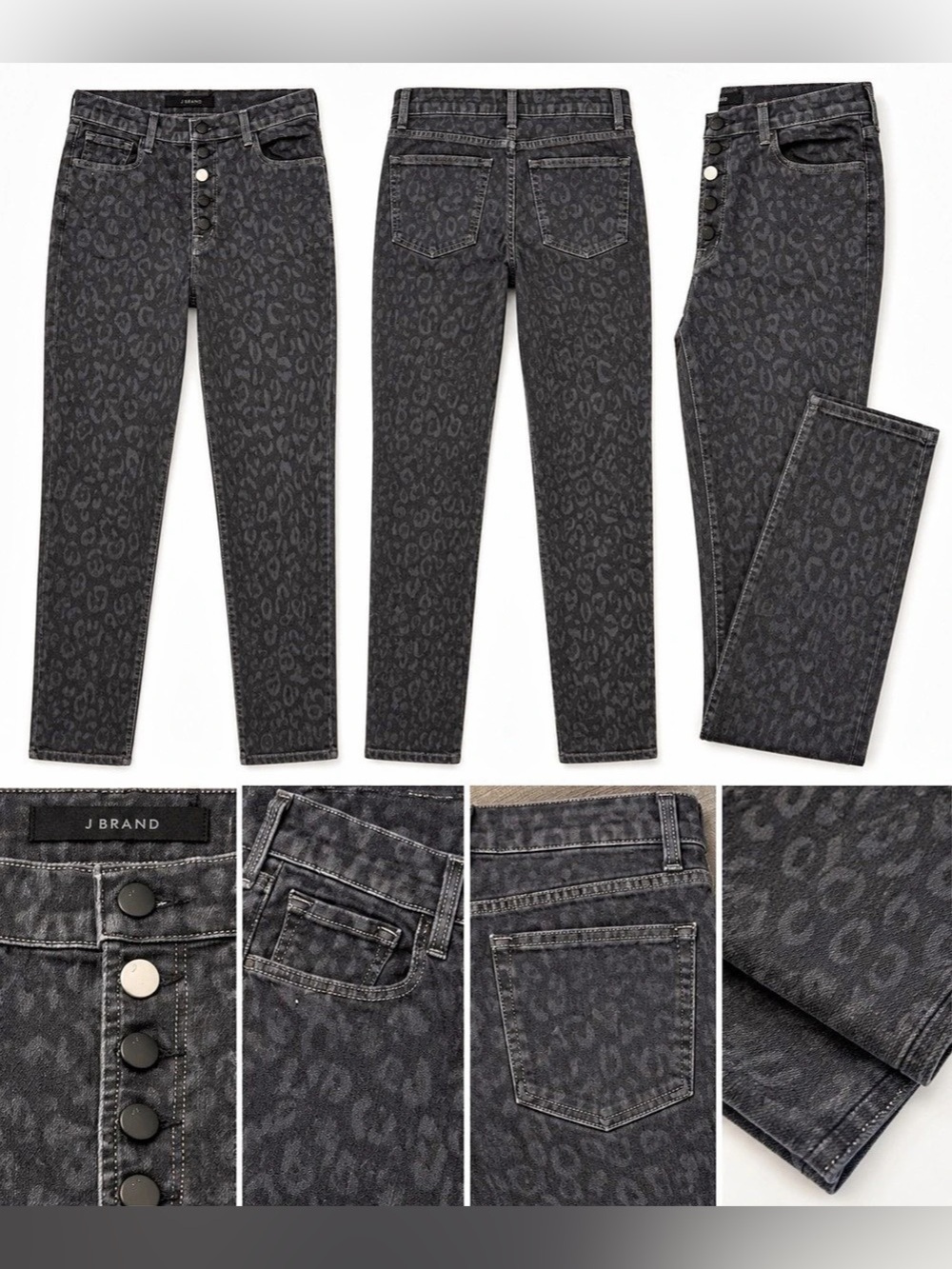 J Brand Lillie Savannah Animal Print Skinny Jeans Waist 28